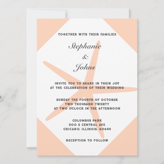 Invitation Mariage plage Tropical Elégant Mariage plage Fuzz (Devant)