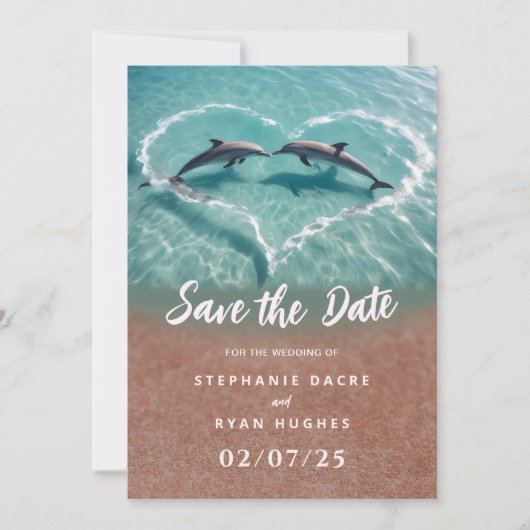 Invitation Mariage plage tropical enregistrer la date (Devant)