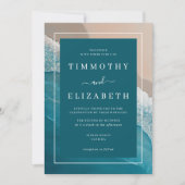 Invitation Mariage plage Turquoise Blue Ocean Sand Mariage (Devant)
