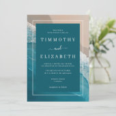 Invitation Mariage plage Turquoise Blue Ocean Sand Mariage (Debout devant)
