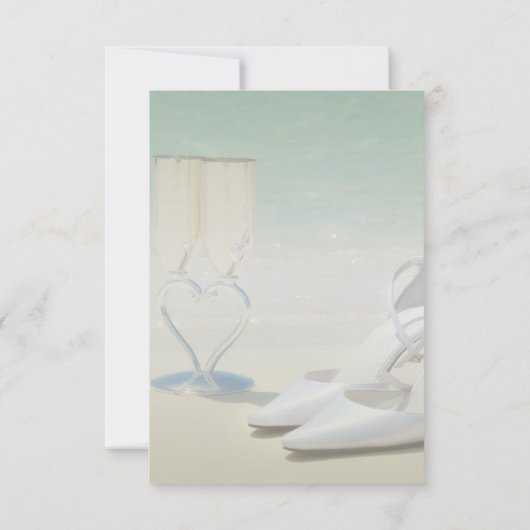 Invitation Mariage plage, Verre, Réception haute talons (Dos)
