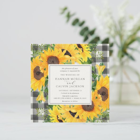 Invitation Mariage Plaid Buffalo Fields (Debout devant)