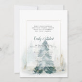 Invitation Mariage Plaid de Buffalo vert de pin d'hiver (Devant)