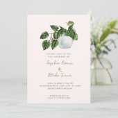 Invitation Mariage Plante à pots de la campagne moderne coule (Debout devant)