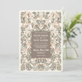 Invitation Mariage Plante Art nouveau argent Dollar (Debout devant)