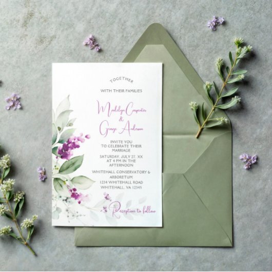 Invitation Mariage Plante de lavande violette