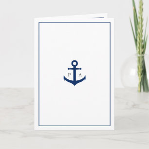 Invitation Mariage plié Monogramme d'Ancre Naútic
