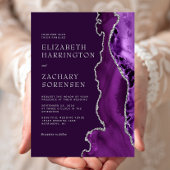 Invitation Mariage Plum Agate d'Argent Violet