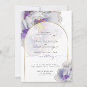 Invitation MARIAGE | Plum Imaginaire violet Arche de pivoine (Devant)