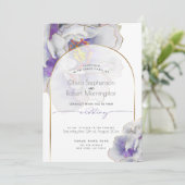 Invitation MARIAGE | Plum Imaginaire violet Arche de pivoine (Debout devant)