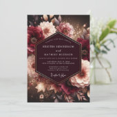 Invitation Mariage Plum Moody Bloom (Debout devant)