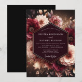 Invitation Mariage Plum Moody Bloom (Devant / Derrière)