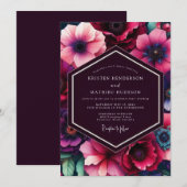 Invitation Mariage Plum Moody Bloom (Devant / Derrière)