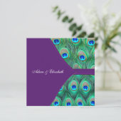 Invitation Mariage Plum Purple Paon (Debout devant)