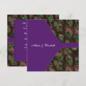 Invitation Mariage Plum Purple Paon (Devant / Derrière)
