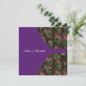 Invitation Mariage Plum Purple Paon (Debout devant)