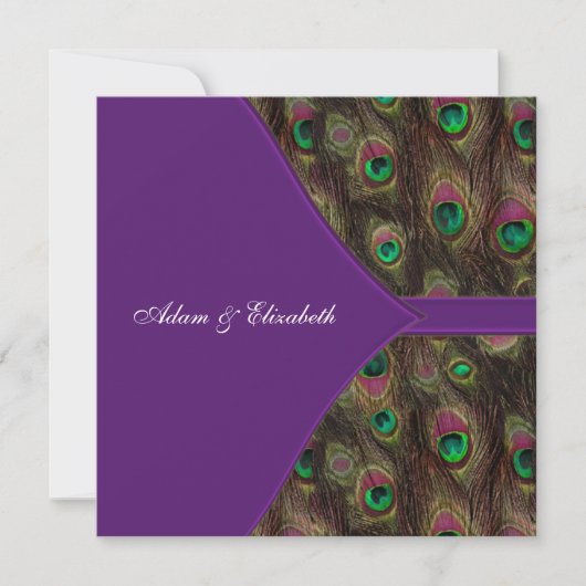 Invitation Mariage Plum Purple Paon (Devant)