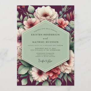 Invitation Mariage Plum Sage Moody Bloom