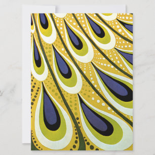 Invitation Mariage Plume de Paon Art Nouveau Vintage