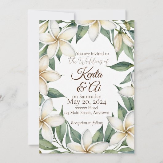 Invitation Mariage Plumeria (Devant)