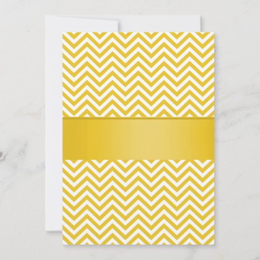 Invitation Mariage Plumeria Jaune Classique Chevron (Dos)