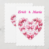 Invitation Mariage plus arcs roses de la Saint-Valentin  (Devant / Derrière)