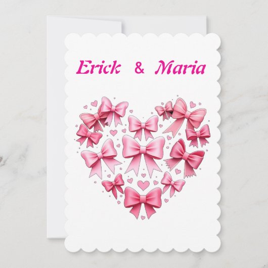 Invitation Mariage plus arcs roses de la Saint-Valentin  (Devant)