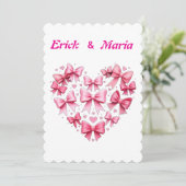 Invitation Mariage plus arcs roses de la Saint-Valentin  (Debout devant)