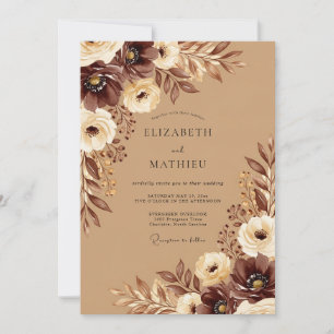 Invitation Mariage Poétique Automnal au Moka