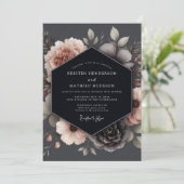 Invitation Mariage Poétique Rouge Charbon (Debout devant)