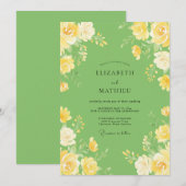 Invitation Mariage Poire Citron Ranunculus Eucalyptus (Devant / Derrière)