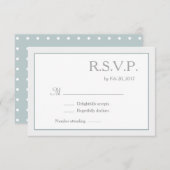 Invitation Mariage Pois bleu blanc RSVP (Devant / Derrière)