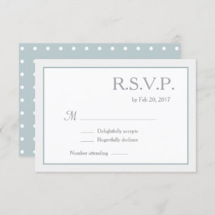 Invitation Mariage Pois bleu blanc RSVP