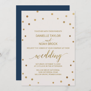 Invitation Mariage Pois d'or
