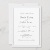 Invitation Mariage pois minimaliste bleu classique (Devant)