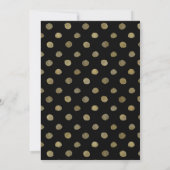 Invitation Mariage Pois moderne Black & Gold (Dos)