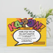Invitation Mariage Pop Art de Bande Dessinée Moderne Typograp (Debout devant)