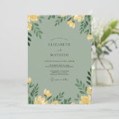 Invitation Mariage Poppy Céladon Moutarde (Debout devant)
