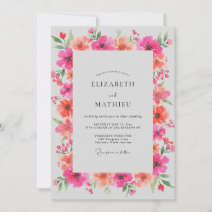 Invitation Mariage Poppy Corail Magenta