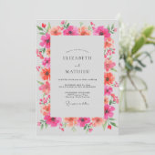 Invitation Mariage Poppy Corail Magenta (Debout devant)
