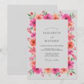Invitation Mariage Poppy Corail Magenta (Devant / Derrière)