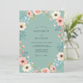 Invitation Mariage Poppy Corail Mousse de Mer (Debout devant)