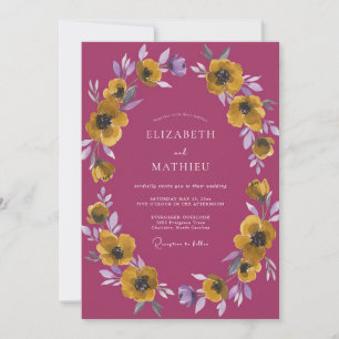 Invitation Mariage Poppy Doré Abricot