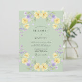 Invitation Mariage Poppy Lavande Jaune Doux (Debout devant)