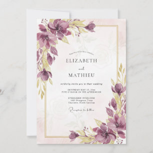 Invitation Mariage Poppy Lavande Plum