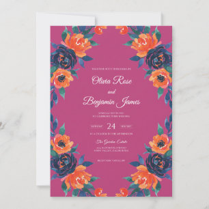 Invitation Mariage Poppy Magenta Ambre