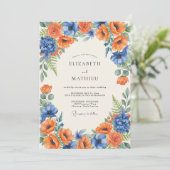 Invitation Mariage Poppy Orange Cobalt (Debout devant)