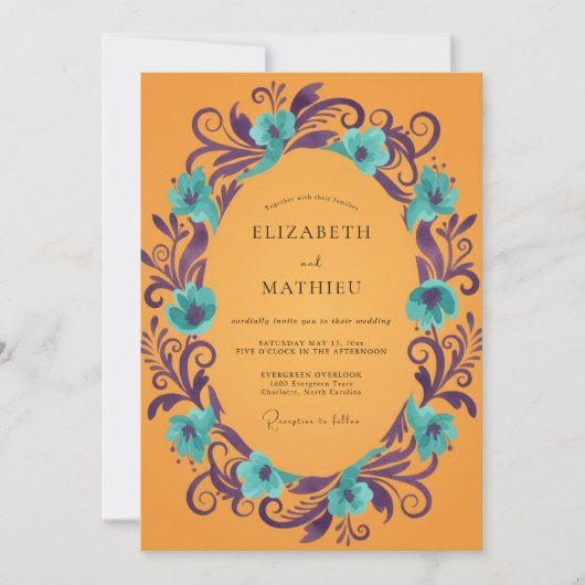 Invitation Mariage Poppy Prune Ambre (Devant)