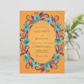 Invitation Mariage Poppy Prune Ambre (Debout devant)
