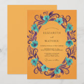 Invitation Mariage Poppy Prune Ambre (Devant / Derrière)